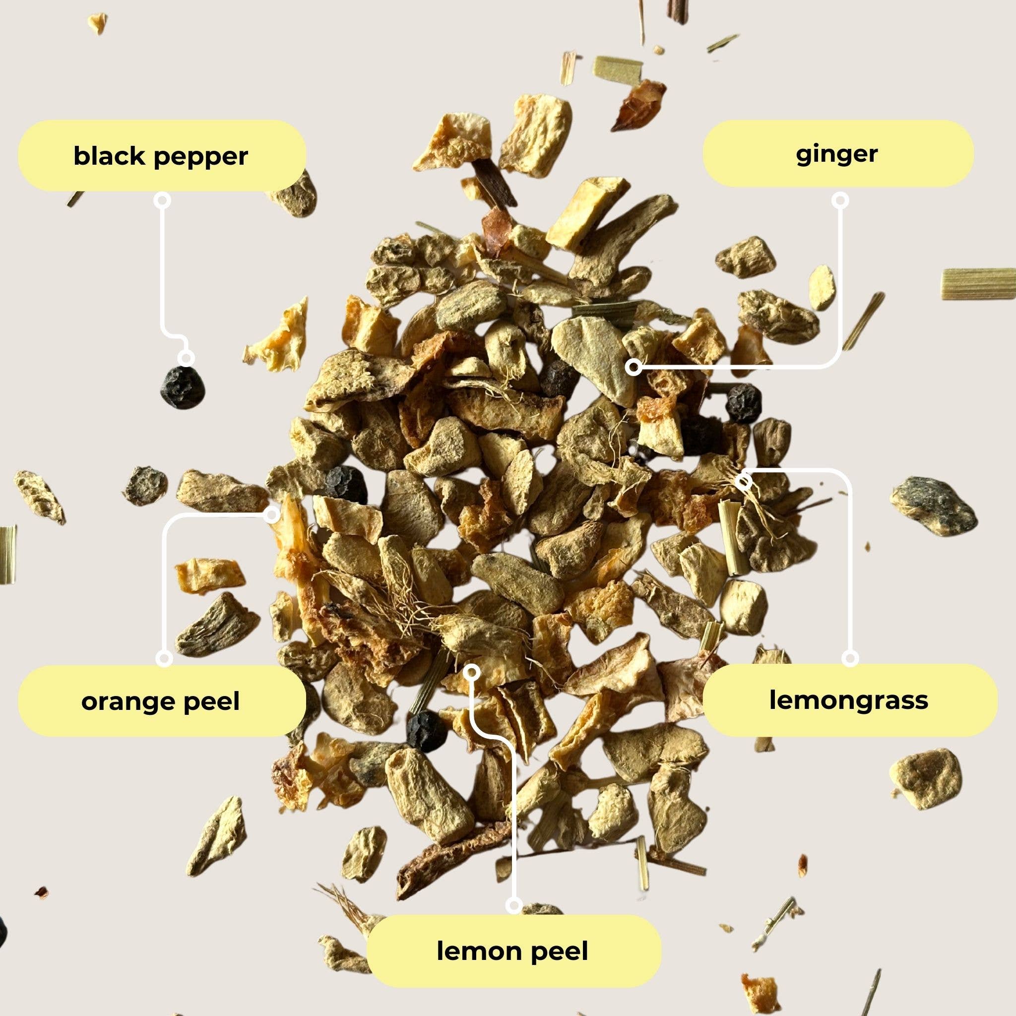 Lemon Ginger Herbal Mini Tube Gift (5 tea bags)