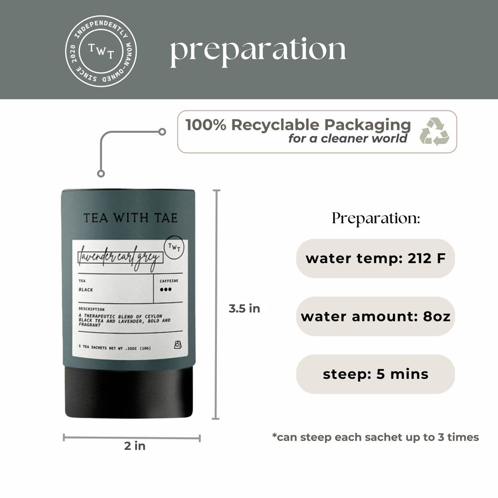 Lavender Earl Grey Black Tea Mini Tea Tube Gift (5 tea bags)